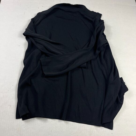 Exclusively Misook Black Textured Trim Open Front Knit Jacket Size PS Petite Sma - Picture 8 of 9